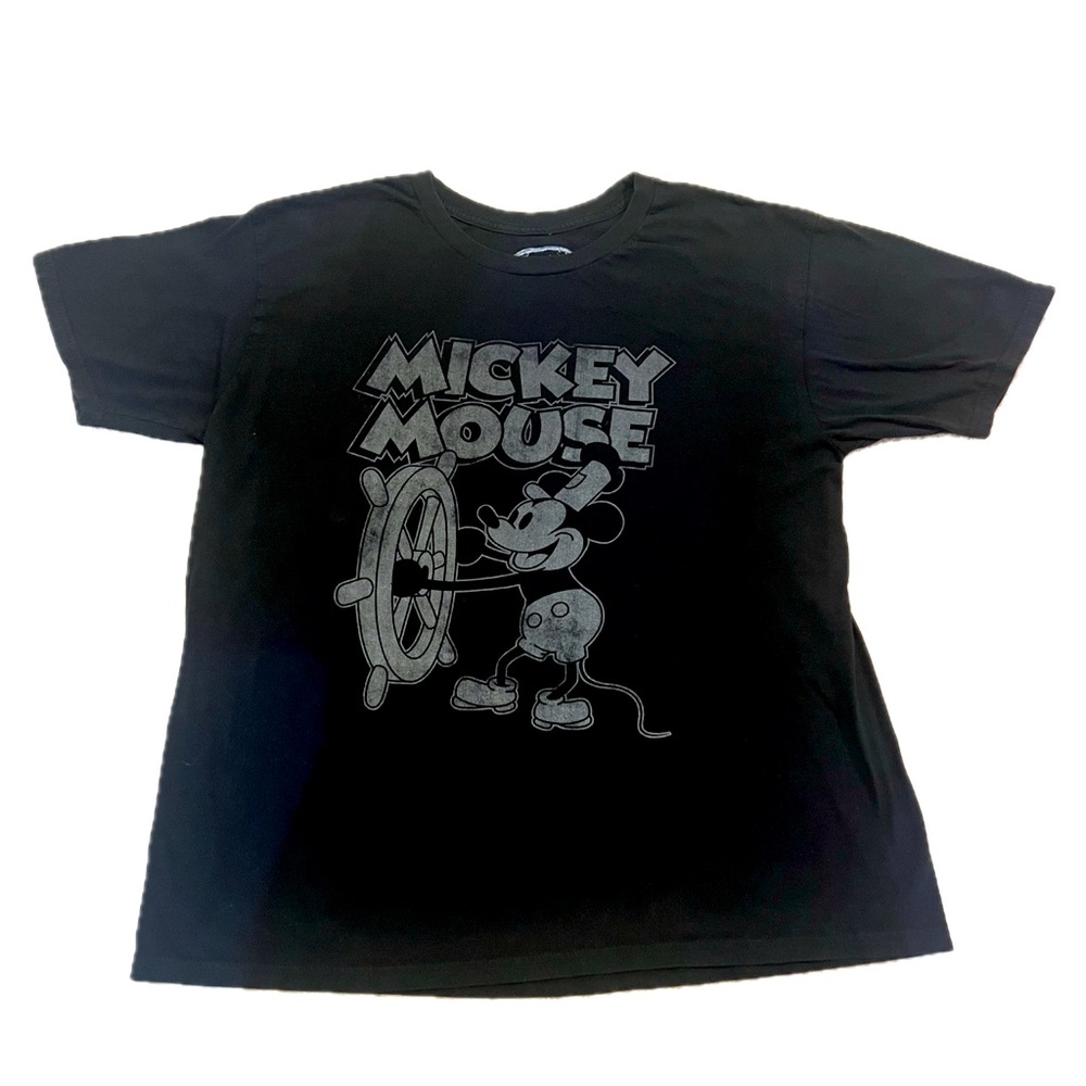 Disney Black and White Mickey Mouse Steamboat T-Shirt Unisex Size XL